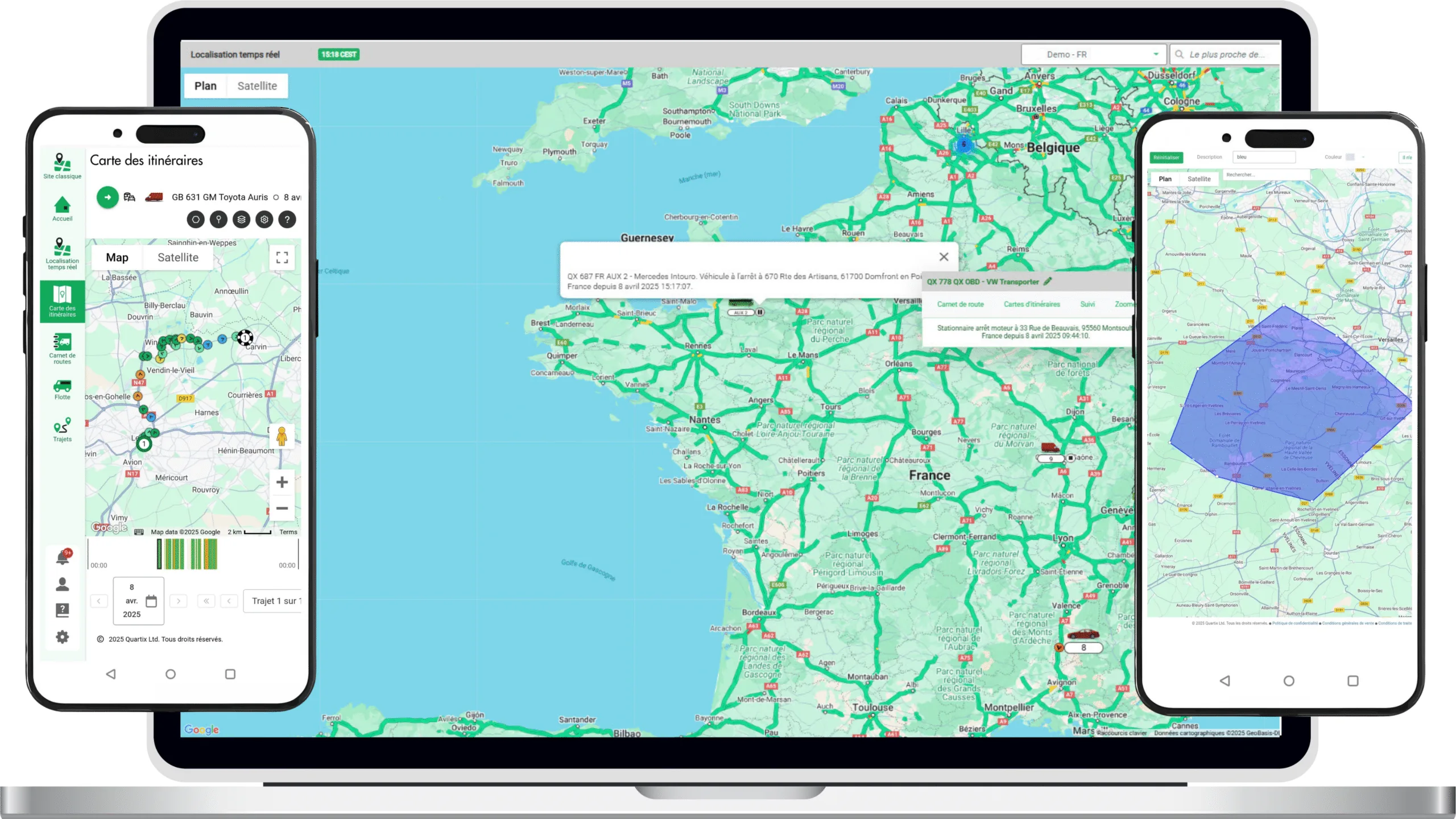 Capteurs IoT : température, porte cargo, PTO
