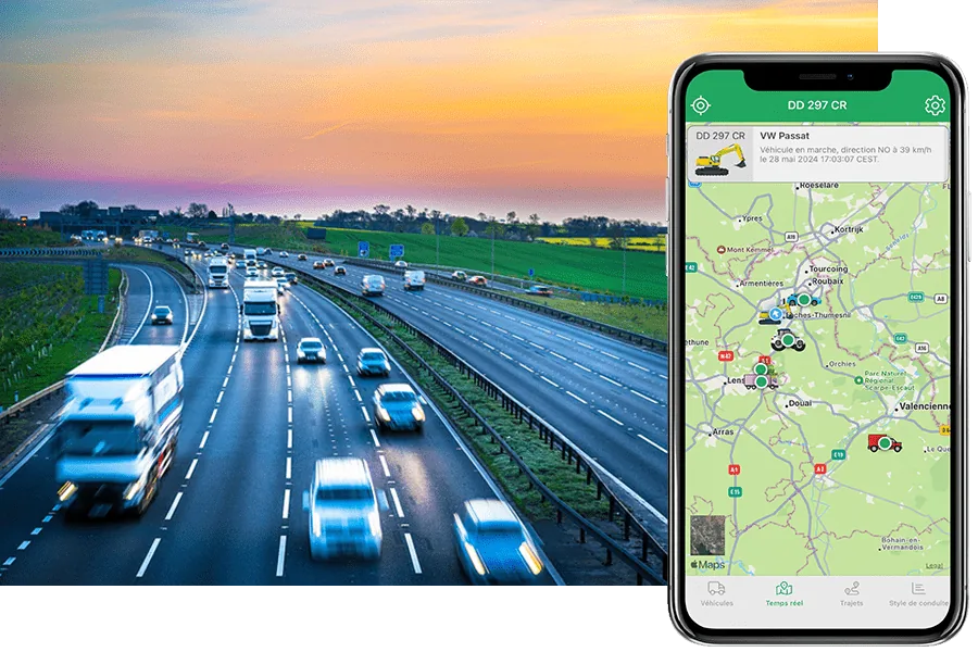 Application mobile iOS et Android de suivi de flotte sur la route Application mobile iOS et Android de suivi de flotte sur la route